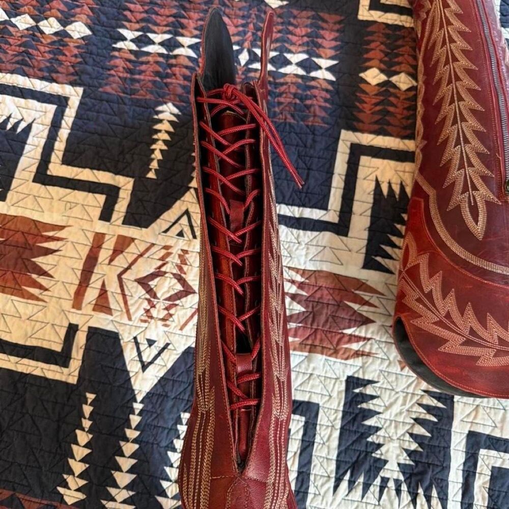 Unbranded Women's Burgundy and Red Boots - Picture 5 of 8